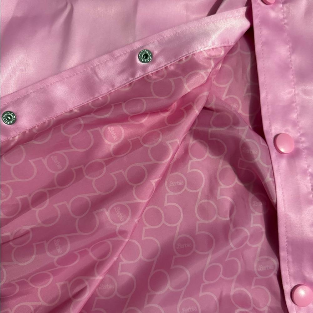 Loungefly Barbie 65th Anniversary Unisex 2X Bomber Jacket Pink Pastel NWT - Picture 3 of 8